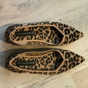 Leopard print slip on flats